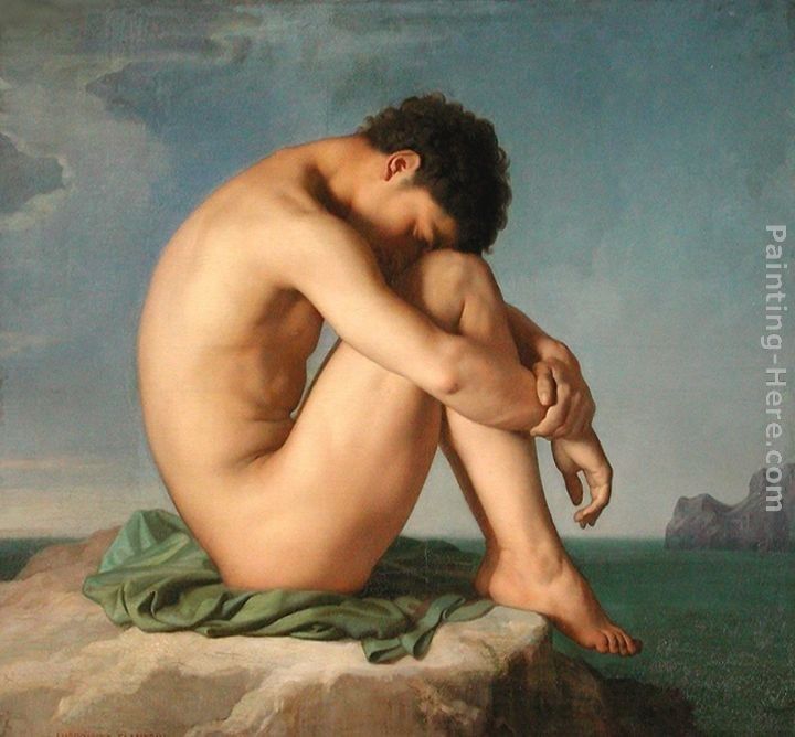Jean Hippolyte Flandrin Jeune homme assis au bord de la mer